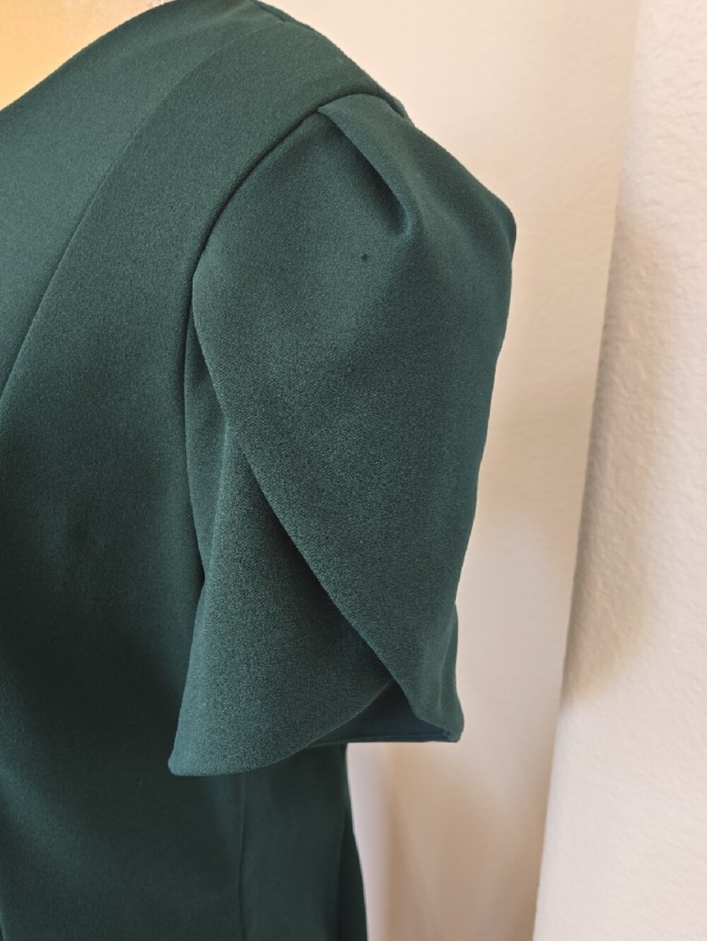 Calvin Klein Deep Green Tulip-Sleeve Midi Sheath Dress - Picture 3 of 10